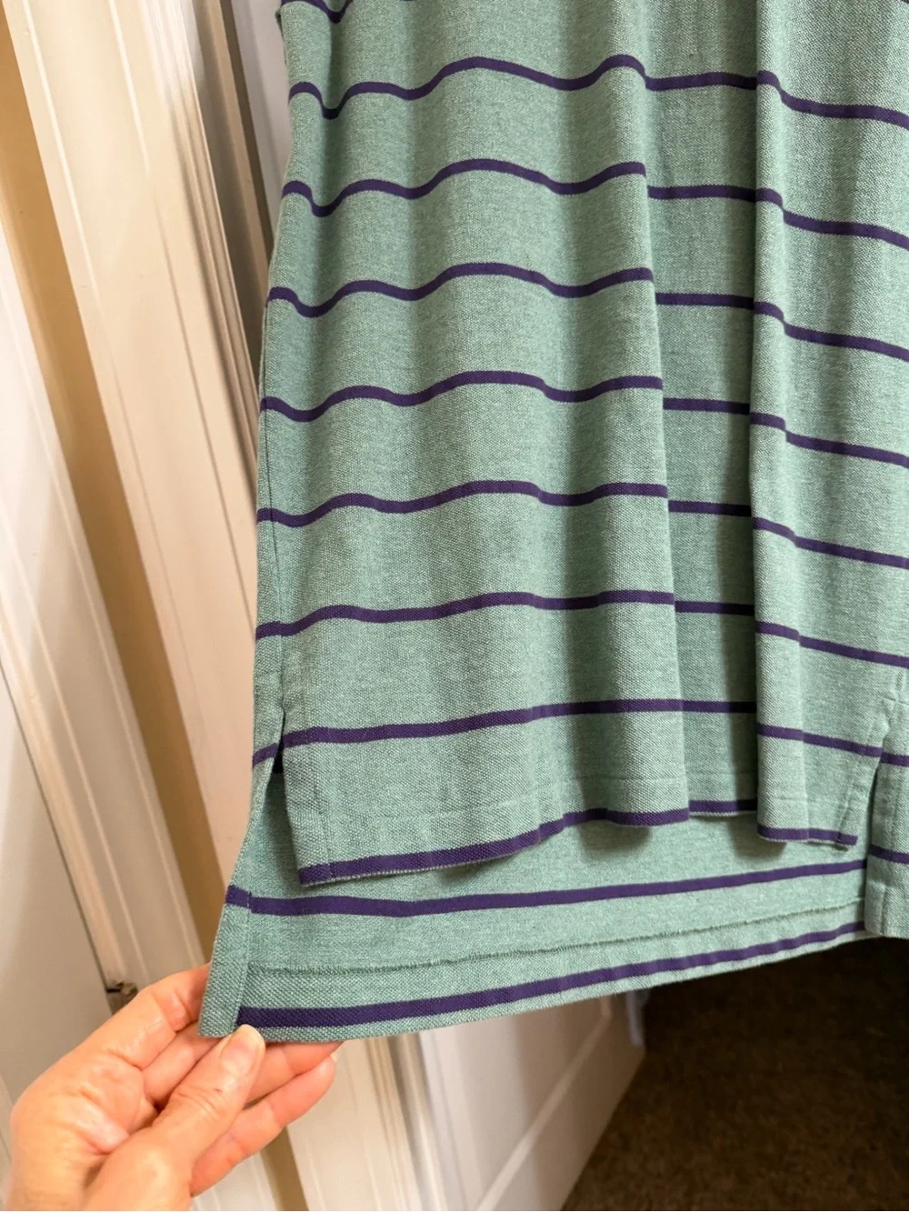 Ralph Lauren Mint Green Polo with Navy Stripes